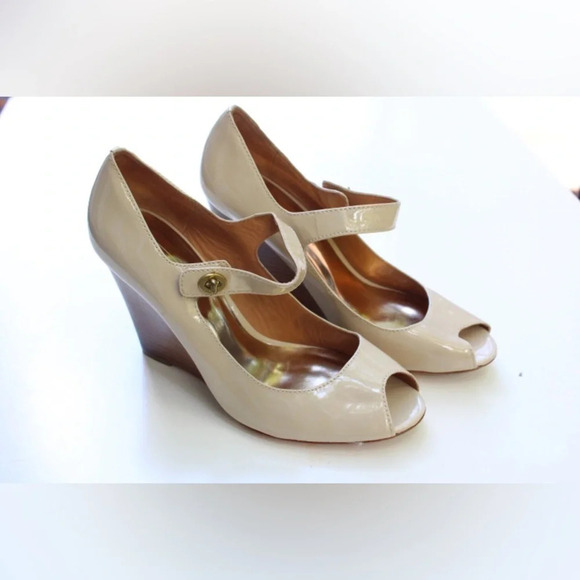 Coach Shoes - Coach Lessa peep toe wedges